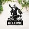 Glitzhome® 30" 2-in-1 Painted Metal Rabbit Silhouette Garden Yard Stake & Wall Decor